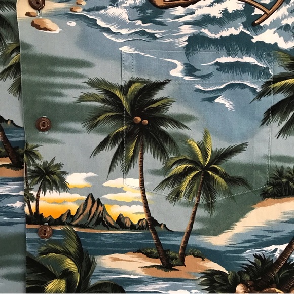 Pacific Legend Mens Hawaiian Shirt XL Extra Large Made In Hawaii Blue Cotton - Picture 10 of 12